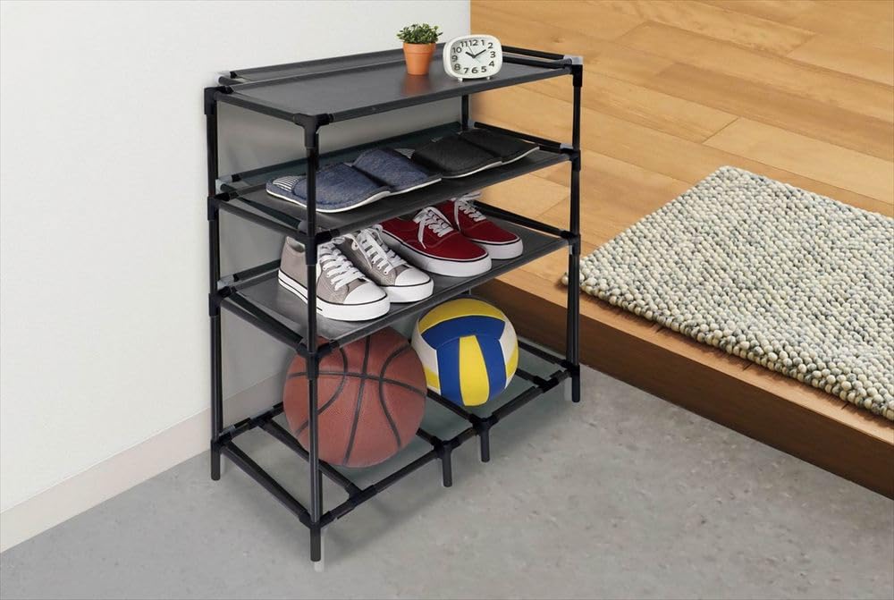 Amazon.com: 株式会社ハック HAC Shoe & Ball Rack, Black, Approx. W